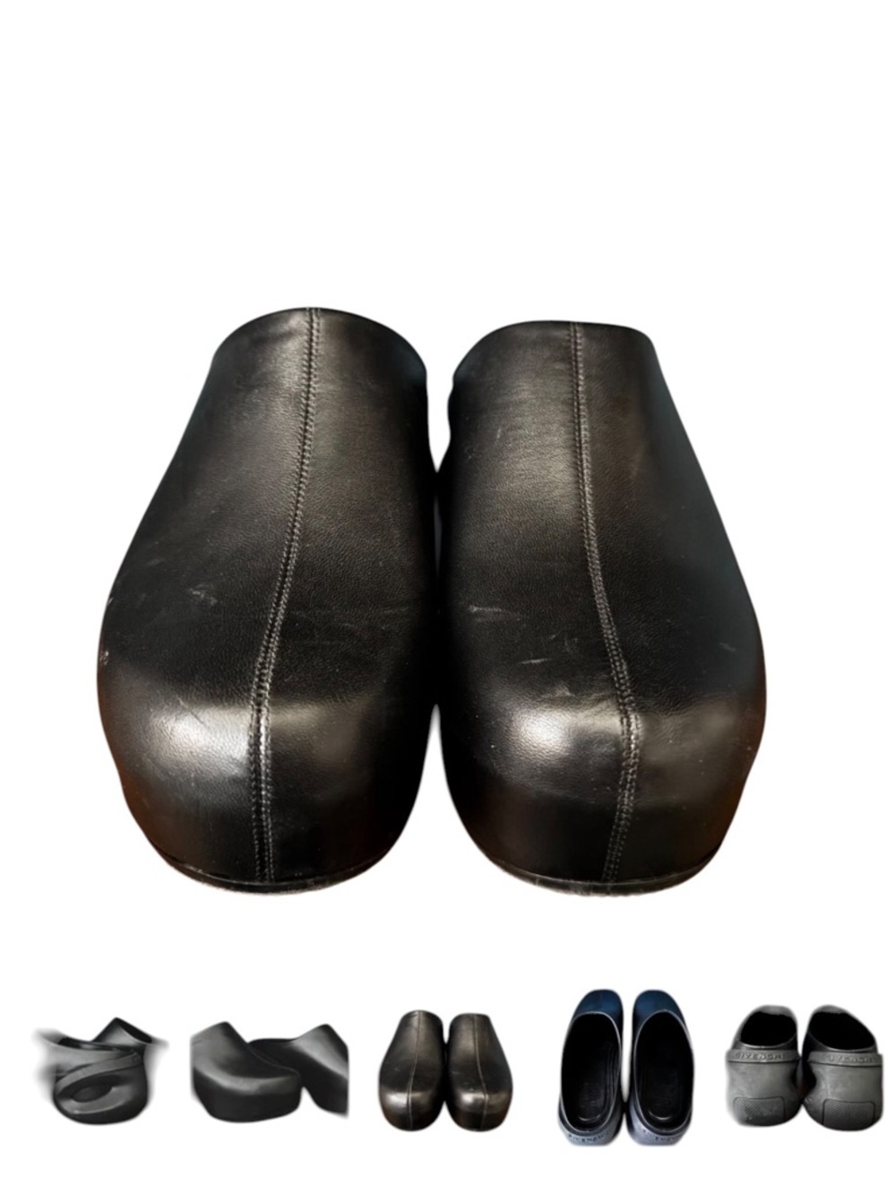 Givenchy Black G Clogs Leather Rubber Mule Slip On Logo SKU 221278M231003 in EUC - Picture 3 of 14
